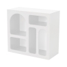 Librería de diseño moderna blanca con compartimentos curvos 80x37x74cm Lessa Catálogo