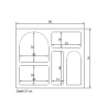 Librería de diseño moderna blanca con compartimentos curvos 80x37x74cm Lessa Stock