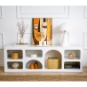 Mueble bajo para TV de diseño 160x40 cm con 7 compartimentos blanco Lorin Venta