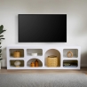 Mueble bajo para TV de diseño 160x40 cm con 7 compartimentos blanco Lorin Rebajas