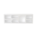 Mueble bajo para TV de diseño 160x40 cm con 7 compartimentos blanco Lorin Descueto