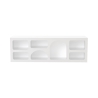 Mueble bajo para TV de diseño 160x40 cm con 7 compartimentos blanco Lorin Descueto