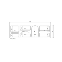 Mueble bajo para TV de diseño 160x40 cm con 7 compartimentos blanco Lorin Stock