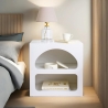 Mesita de noche de diseño blanco para dormitorio 50x40cm con 2 compartimentos Lorin S Oferta