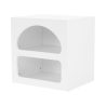 Mesita de noche de diseño blanco para dormitorio 50x40cm con 2 compartimentos Lorin S Catálogo