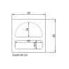 Mesita de noche de diseño blanco para dormitorio 50x40cm con 2 compartimentos Lorin S Stock