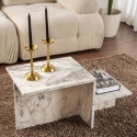 Mesa de centro asimétrica de diseño moderno con 2 estantes Harmony Venta