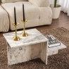 Mesa de centro asimétrica de diseño moderno con 2 estantes Harmony Venta