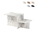 Mesa de centro asimétrica de diseño moderno con 2 estantes Harmony Promoción