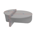 Mesa de centro de diseño asimétrico 90x60cm Orion 