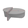 Mesa de centro de diseño asimétrico 90x60cm Orion 