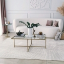 Mesa de centro rectangular de vidrio y metal 94x64x35cm Sun Promoción
