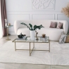 Mesa de centro rectangular de vidrio y metal 94x64x35cm Sun Promoción
