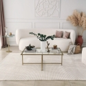 Mesa de centro rectangular de vidrio y metal 94x64x35cm Sun Oferta