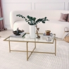 Mesa de centro rectangular de vidrio y metal 94x64x35cm Sun Rebajas