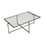 Mesa de centro rectangular de vidrio y metal 94x64x35cm Sun Características