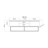 Mueble de TV industrial moderno 140x40x50cm en madera y metal Rodez Descueto
