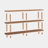 Consola librería para salón y entrada 150x35x75cm en madera natural Raca Rebajas