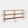 Consola librería para salón y entrada 150x35x75cm en madera natural Raca Descueto