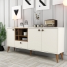 Aparador de salón 180x35 cm blanco y madera con puertas Napoli Venta