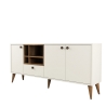 Aparador de salón 180x35 cm blanco y madera con puertas Napoli Catálogo