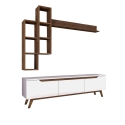 Mueble de salón para TV con estantes y compartimentos abiertos blanco y natural Sirio Venta