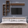 Mueble de salón para TV con estantes y compartimentos abiertos blanco y natural Sirio Características