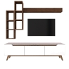 Mueble de salón para TV con estantes y compartimentos abiertos blanco y natural Sirio Catálogo