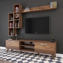 Mueble de pared para TV con estante y compartimentos abiertos 180x35cm Mary Oferta