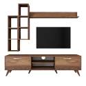 Mueble de pared para TV con estante y compartimentos abiertos 180x35cm Mary Catálogo