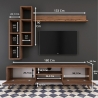 Mueble de pared para TV con estante y compartimentos abiertos 180x35cm Mary Medidas