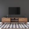 Mueble para TV Mobile con 2 puertas abatibles y 2 estantes de madera color nogal Walnut Promoción