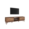 Mueble para TV Mobile con 2 puertas abatibles y 2 estantes de madera color nogal Walnut Venta