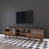 Mueble para TV Mobile con 2 puertas abatibles y 2 estantes de madera color nogal Walnut Descueto