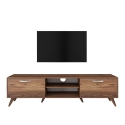 Mueble para TV Mobile con 2 puertas abatibles y 2 estantes de madera color nogal Walnut Catálogo