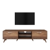 Mueble para TV Mobile con 2 puertas abatibles y 2 estantes de madera color nogal Walnut Catálogo