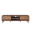 Mueble para TV Mobile con 2 puertas abatibles y 2 estantes de madera color nogal Walnut Elección