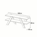 Mueble de TV moderno 120 cm blanco y madera con 2 estantes Basic Descueto