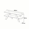 Mueble de TV moderno 120 cm blanco y madera con 2 estantes Basic Descueto