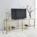 Mueble para TV moderno de metal y vidrio 130 cm Goldy Promoción