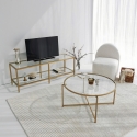Mueble para TV moderno de metal y vidrio 130 cm Goldy Oferta