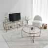Mueble para TV moderno de metal y vidrio 130 cm Goldy Oferta