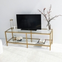 Mueble para TV moderno de metal y vidrio 130 cm Goldy Rebajas