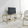 Mueble para TV moderno de metal y vidrio 130 cm Goldy Descueto