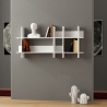 Estante de pared de diseño 150x70 cm en madera blanca Beads Promoción