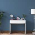 Consola móvil de maquillaje blanca con cajón de 8 compartimentos Uppy Venta