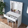 Tocador móvil con cajón, espejo LED y taburete Tabs Oferta