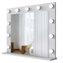 Tocador móvil con cajón, espejo LED y taburete Tabs Stock