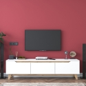 Mueble moderno para TV 180cm blanco y madera con 3 puertas Amelia Venta