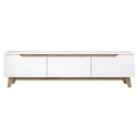 Mueble moderno para TV 180cm blanco y madera con 3 puertas Amelia Stock